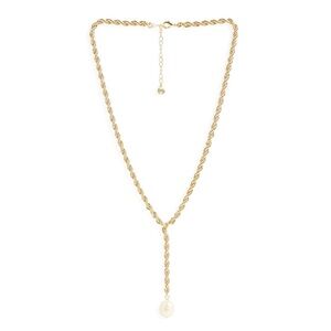 $85 LEEADA Bryn Pearl Lariat Necklace
